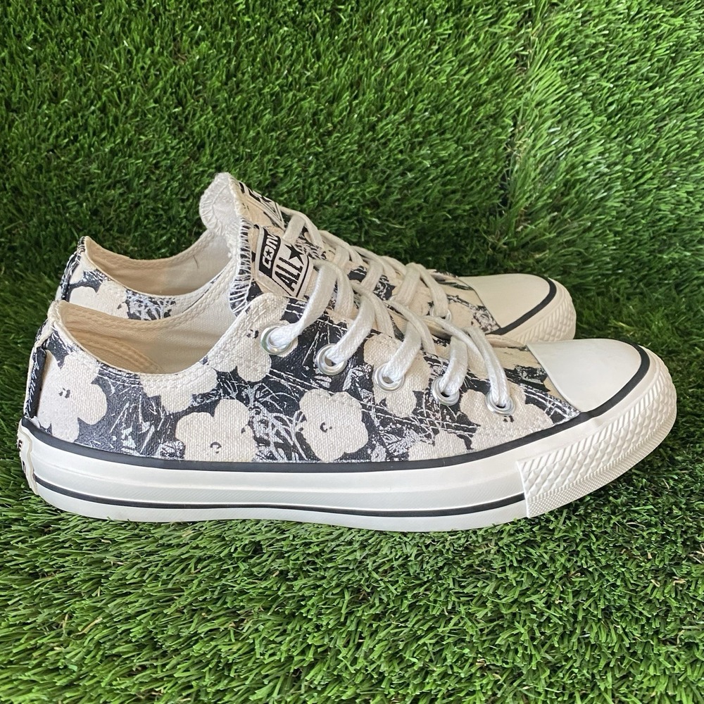 Converse X Andy Warhol All Star Tennis Shoes Flowers‎ Art Women's 6 Men's 4